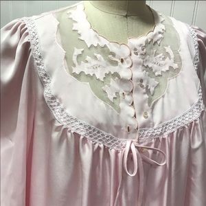 Vintage ODETTE BARSA Pink Nightgown and Robe set